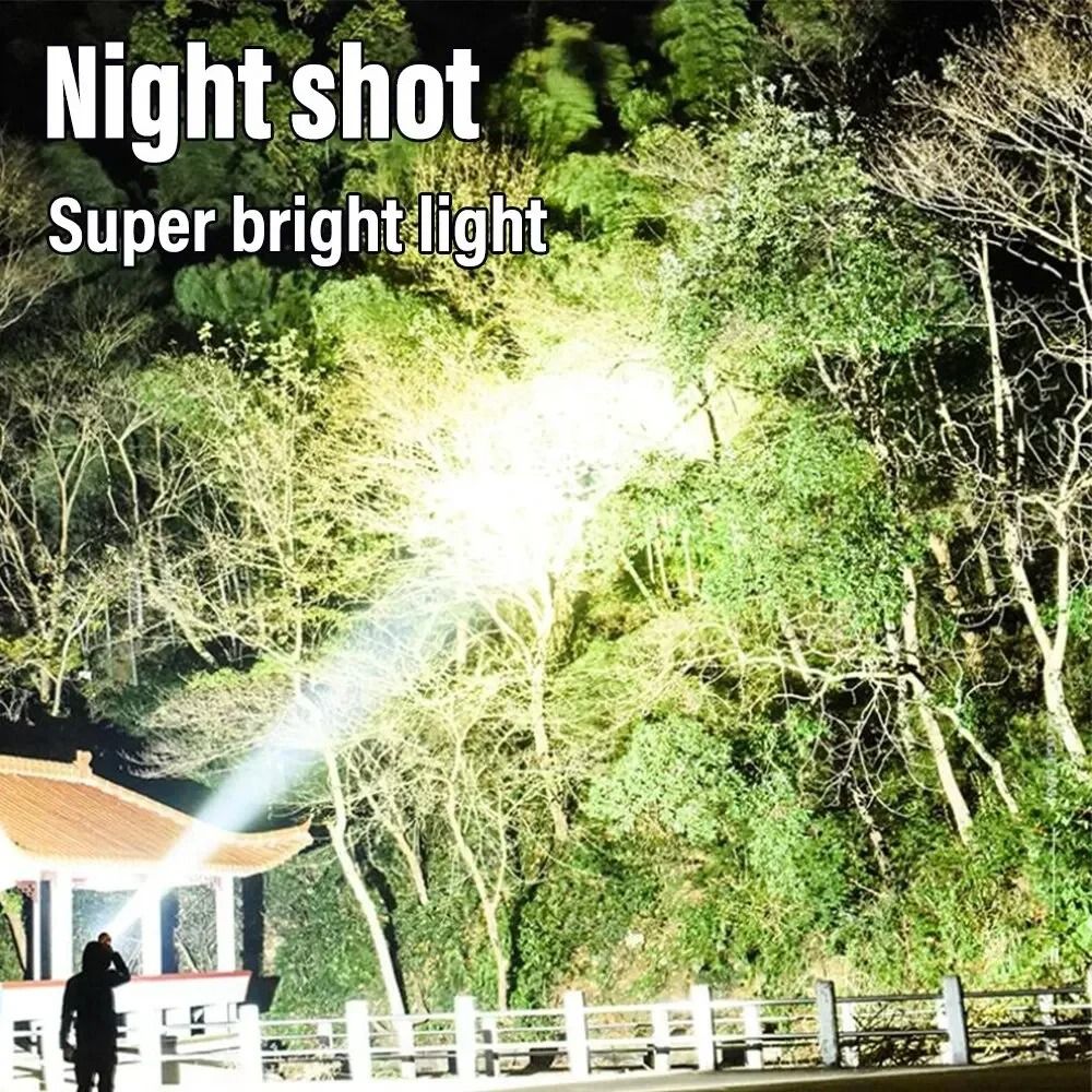 Powerful LED Flashlight USB And Solar Rechargeable Outdoor Camping Torch 5
