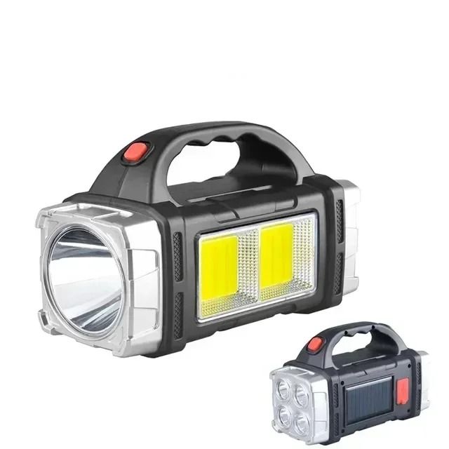 Powerful LED Flashlight USB And Solar Rechargeable Outdoor Camping Torch 6