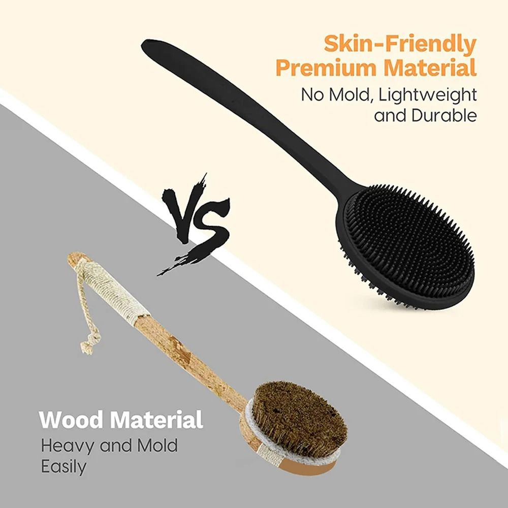 Bath Back Brush With Handle And Exfoliating Shower Sponge 1
