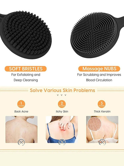 Bath Back Brush With Handle And Exfoliating Shower Sponge 4