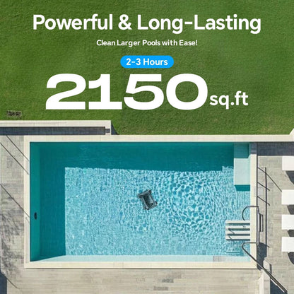Seauto SAT 10 Robotic Pool Cleaner Cordless Vacuum With 180 Minute Runtime For Pools Up To 2000 Sq  2