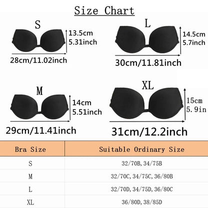 Backless Front Closure Push Up Bra With Transparent Multiway Straps 4