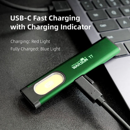 Mini LED Keychain Flashlight 450 Lumens Portable Rechargeable Pocket Torch With Magnet 5