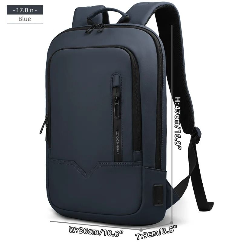 Slim Waterproof Laptop Backpack For Men With USB Port Business Travel Bag 6