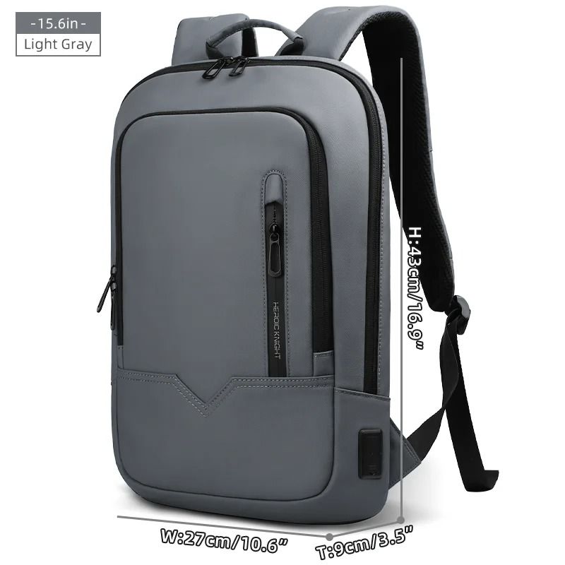 Slim Waterproof Laptop Backpack For Men With USB Port Business Travel Bag 11