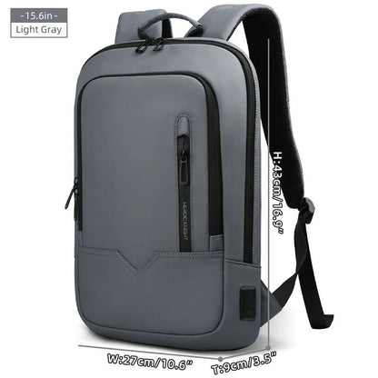 Slim Waterproof Laptop Backpack For Men With USB Port Business Travel Bag 11
