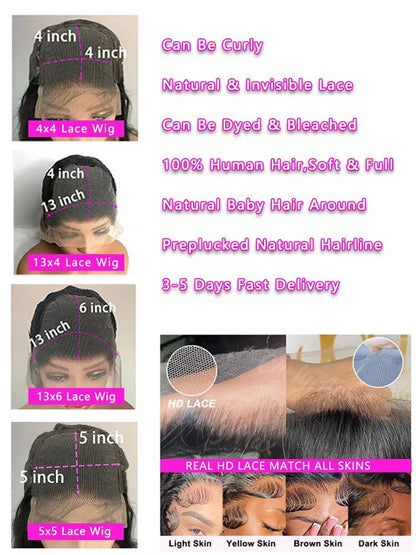 Chocolate Brown Body Wave Lace Front Wig  Transparent HD 13x6 Frontal 4x4  5x5 PrePlucked Human Hai 5