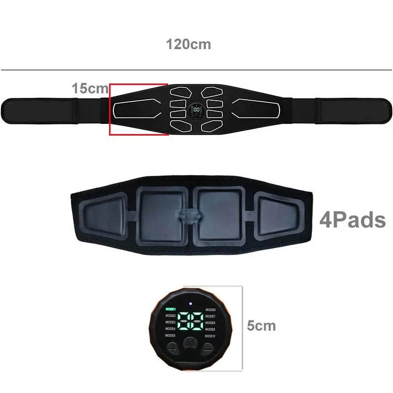 Abdominal Massager Waist Belt 120cm Fitness Muscle Training Toner 2