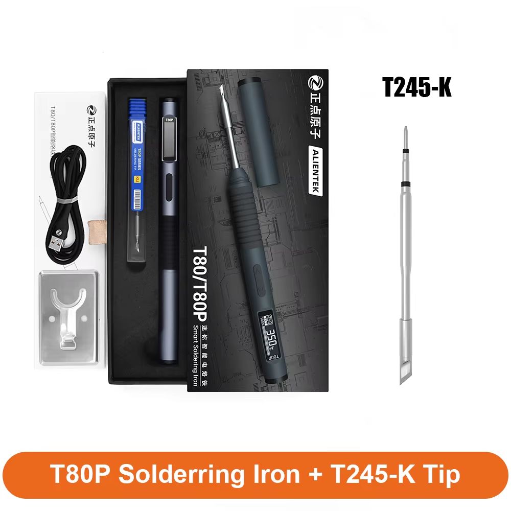 ALIENTEK T80 Smart Soldering Iron  65W PD QC Adjustable Temperature Portable Electric Welding Tool 12