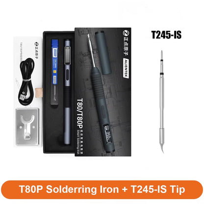 ALIENTEK T80 Smart Soldering Iron  65W PD QC Adjustable Temperature Portable Electric Welding Tool 13