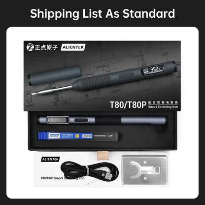 ALIENTEK T80 Smart Soldering Iron  65W PD QC Adjustable Temperature Portable Electric Welding Tool 3