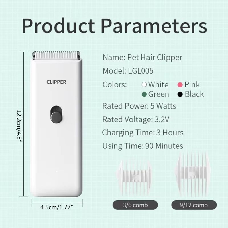 Electric Dog Hair Clipper  Professional Pet Hair Trimmer For Grooming And Shaving 5