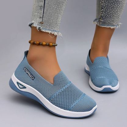 Womens Breathable Mesh Flat Slip On Casual Sneakers 4