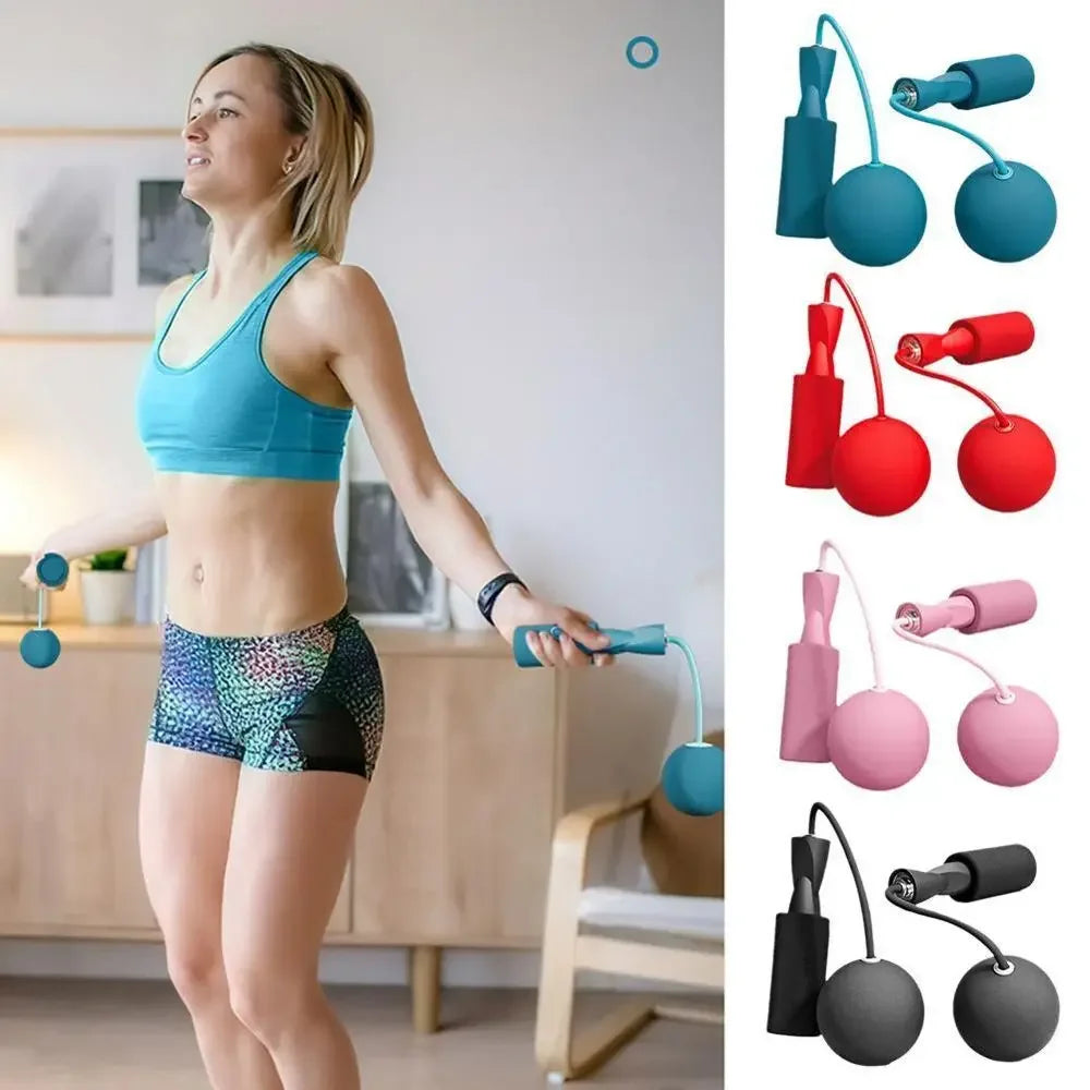 Cordless Skipping Rope with Heavy Ball, Fast Jump Rope for Men & Women, Portable Fitness Tool for Yoga, Boxing, Aerobic