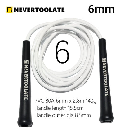 NEVERTOOLATE PVC Skip Rope MiddleLong Handle Durable Jump Rope For Exercise Gym Speed Endurance  We 1