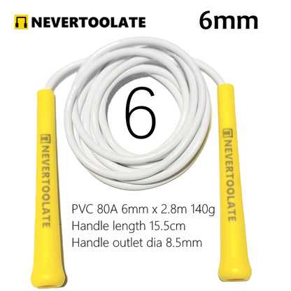 NEVERTOOLATE PVC Skip Rope MiddleLong Handle Durable Jump Rope For Exercise Gym Speed Endurance  We 4