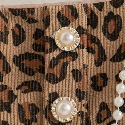 Autumn Spring Newborn Baby Girl Leopard Print Pretend Two Piece Princess Dress Long Sleeve with Ruffles