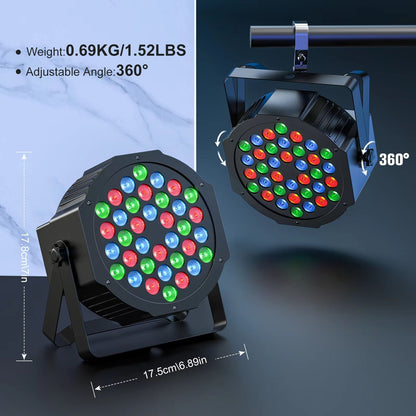 Somspot RGB Par Stage Lights  36 LED DMX  Remote Control Lighting For Parties Weddings  Live Events 4