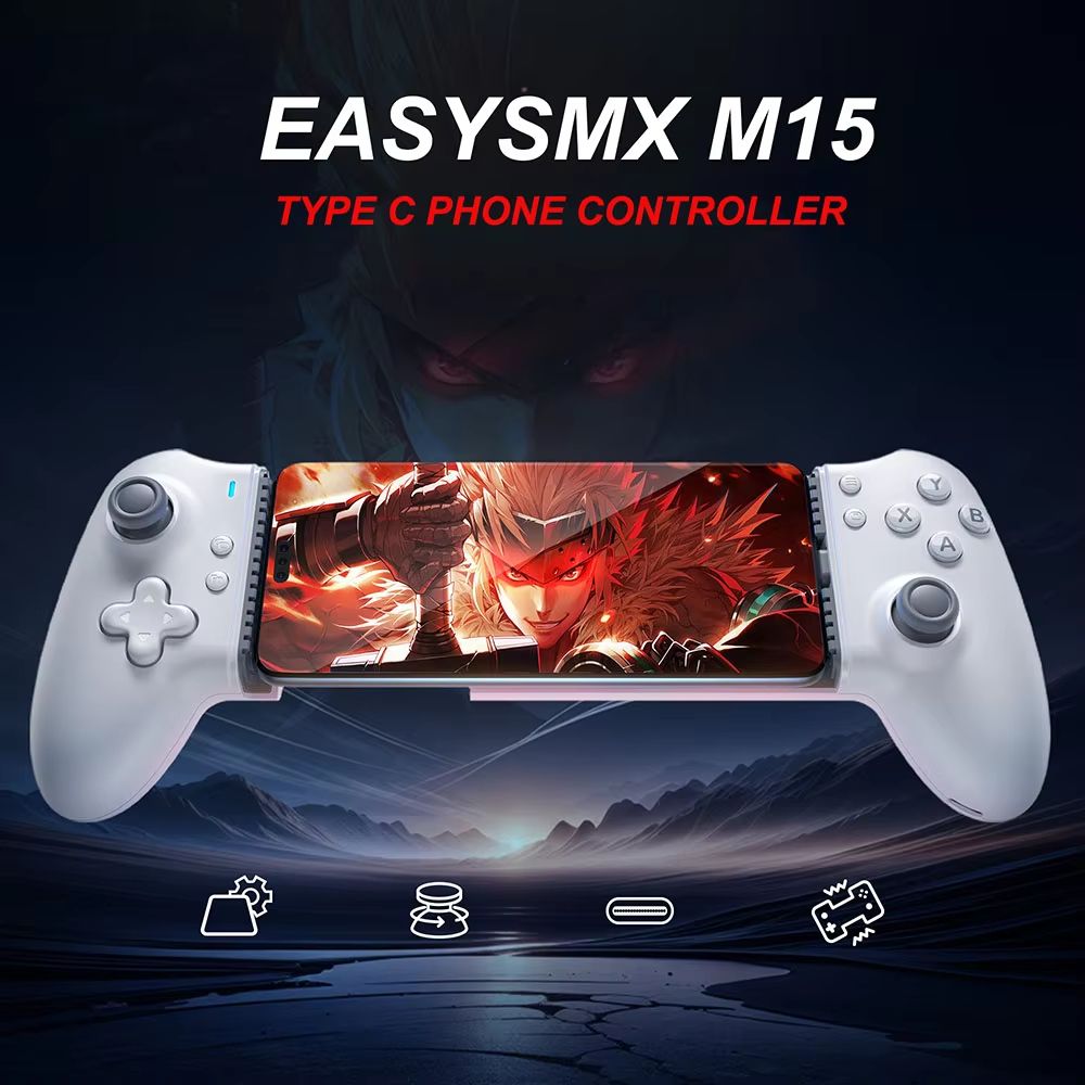 EasySMX M15 Mobile Game Controller – Type-C Hall Effect Mechanical Gamepad for Android, iPhone 15/16 & Cloud Gaming