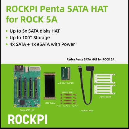 ROCKPI Penta SATA HAT  5Bay Storage Expansion For Raspberry Pi 5  ROCK Pi SBCs 7