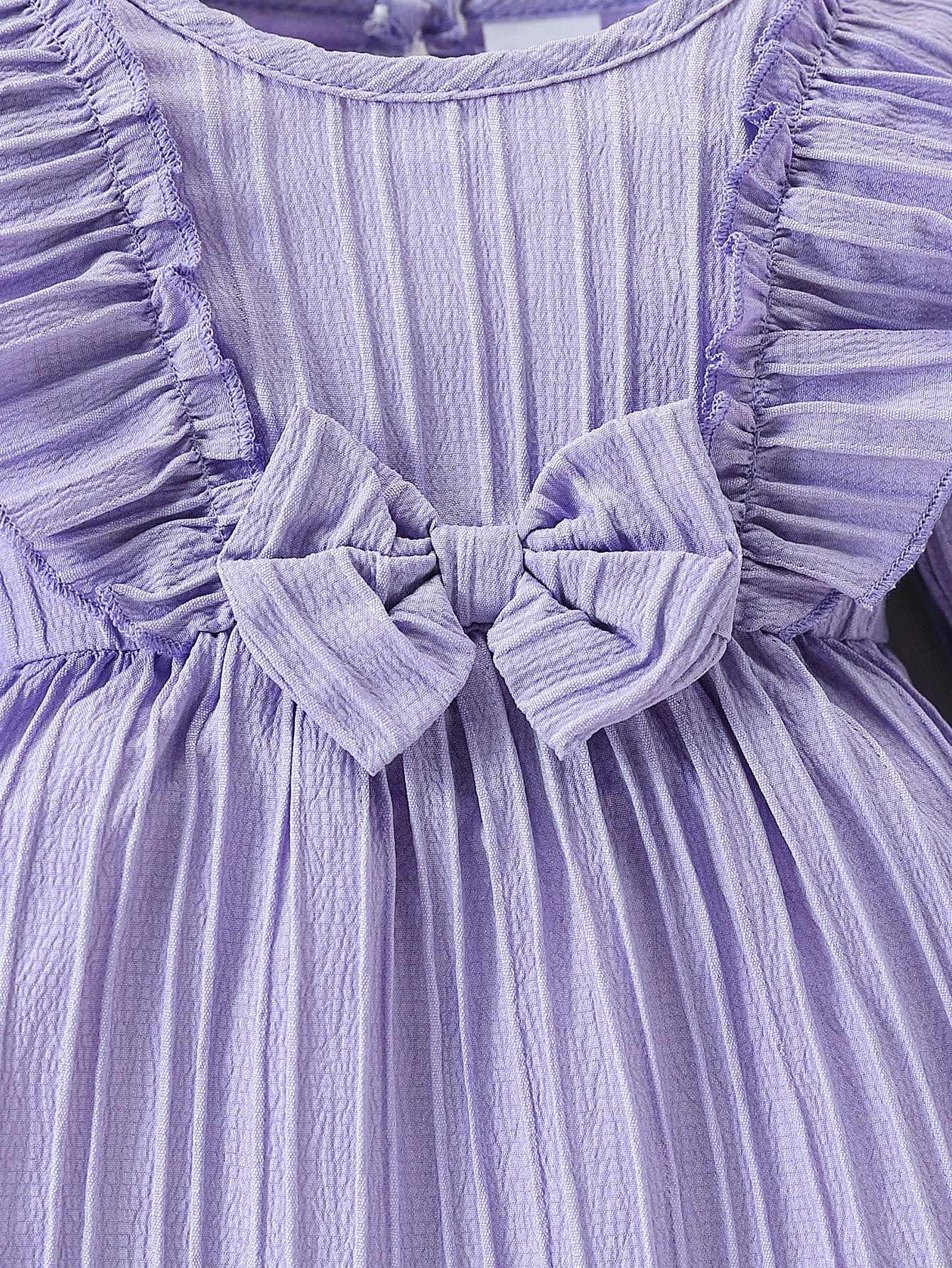 Autumn Baby Girl Long Sleeved Purple Ruffled Butterfly Dress 2Pcs Set With Headband Cute Female Bab 2