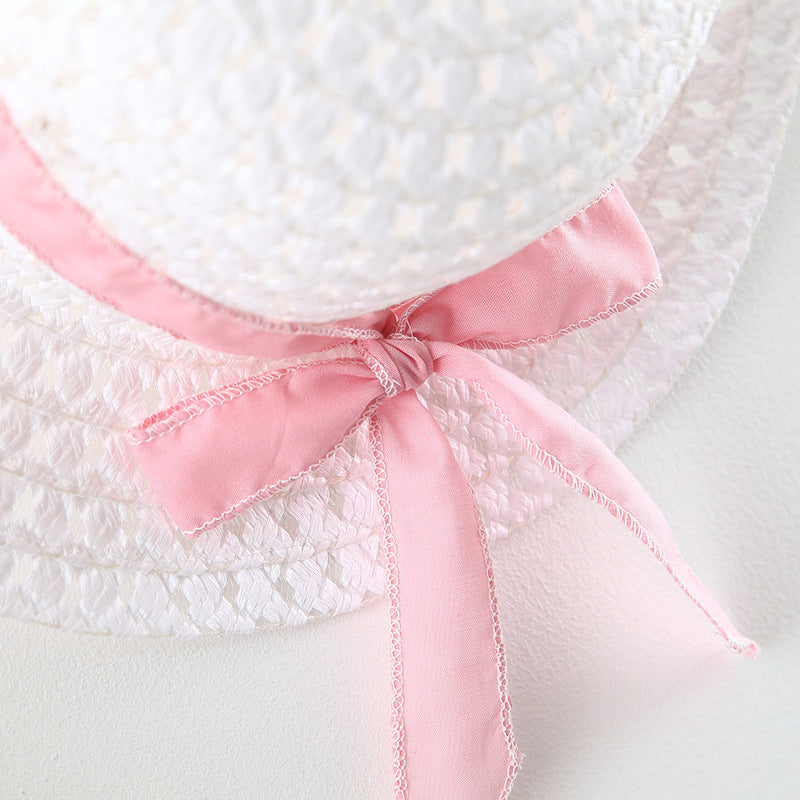 2Piece Summer Toddler Girl Clothes Set Cute Bow Plaid Sleeveless Cotton Princess Dress with Sunhat Beach Outfit Newborn