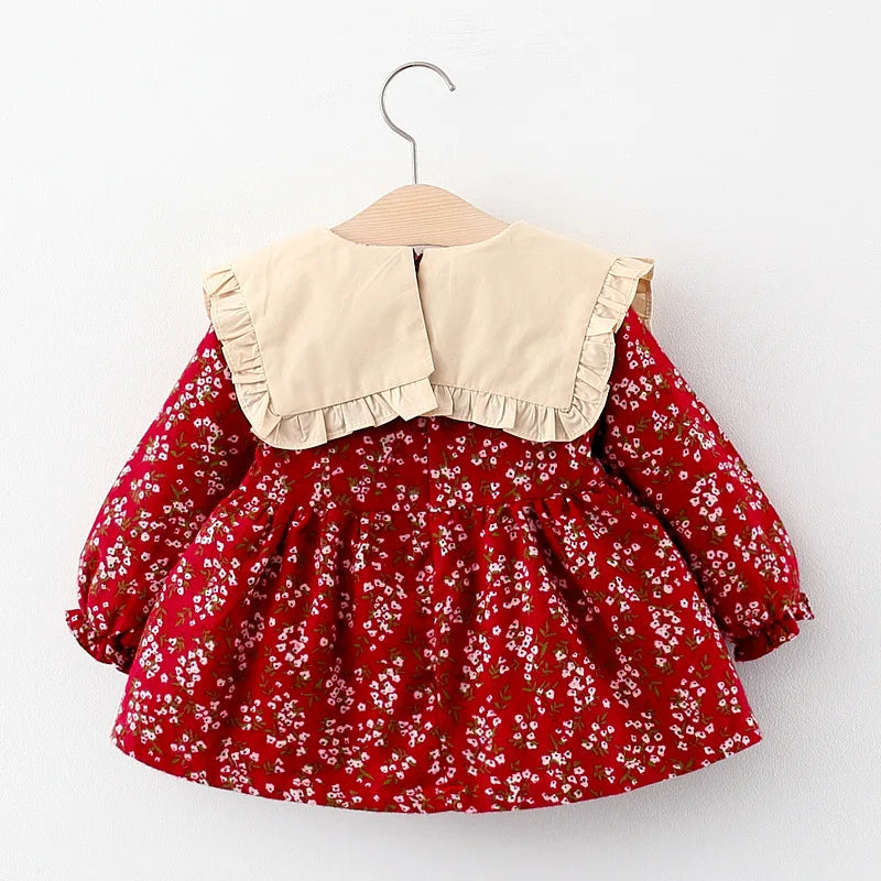 Girls Long Sleeved Printed Dress for Children Spring and Autumn Clothing, Children Princess Dress Baby Dress Soft