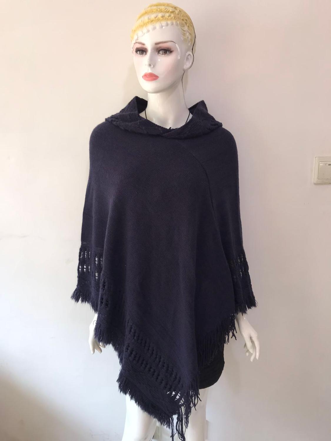 Stylish New Women Ladies Tassel Cape Coat Fringe Poncho Oblique Stripe Coat Bohemian Shawl Scarf Co 10