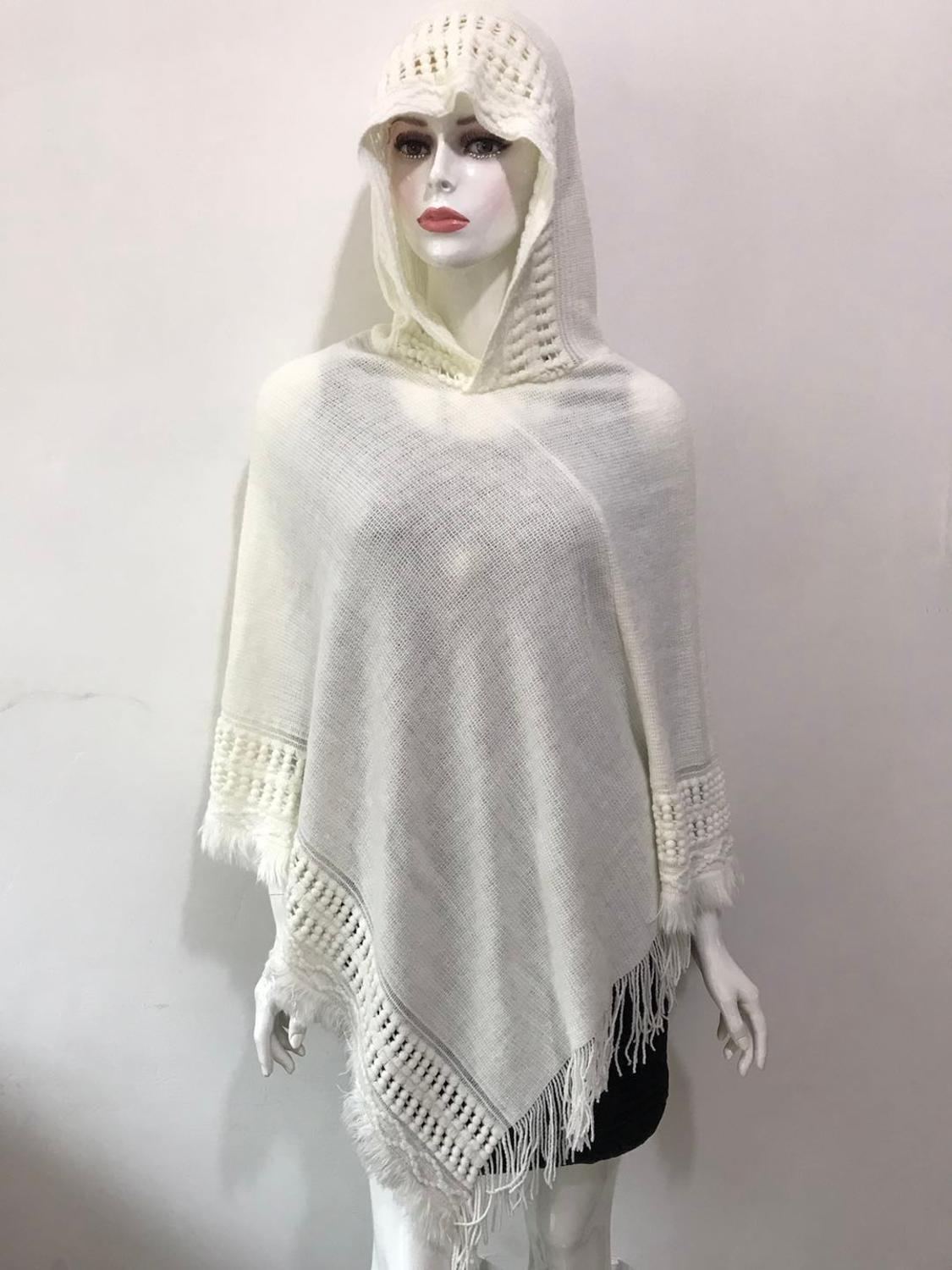 Stylish New Women Ladies Tassel Cape Coat Fringe Poncho Oblique Stripe Coat Bohemian Shawl Scarf Co 11
