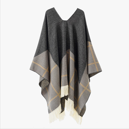 Unisex Cool Fashion Cowboy West Style Pullover Cape Soft Acrylic Cashmere Poncho Long Wrap Cloak Ov 16