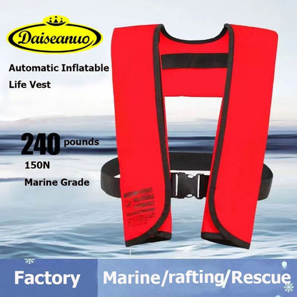 Auto & Manual Inflatable Life Vest – 150N Adult PFD Life Jacket for Boating, Fishing & Water Sports