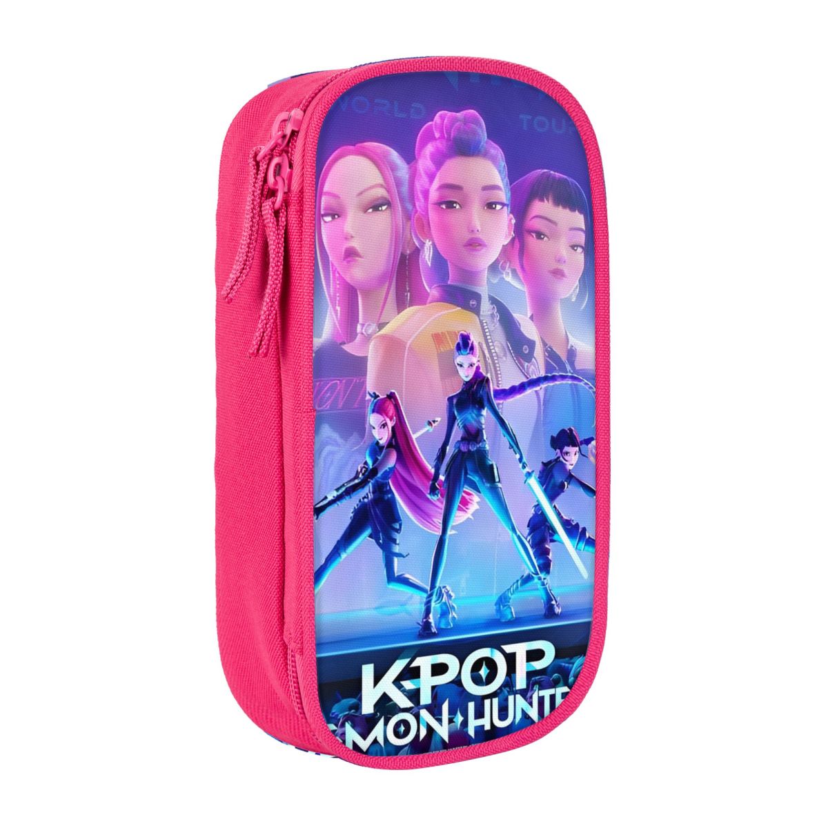 Kpop Demon Hunters Rumi & Jinu Pencil Case, Big Capacity Double Layer Fashion School Bag for Stationery Organizer