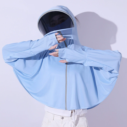 Breathable Ice Silk Summer Sun-protective Womens Clothing, Thin UV Protection Ladies Cloak & Cape Smock for Women