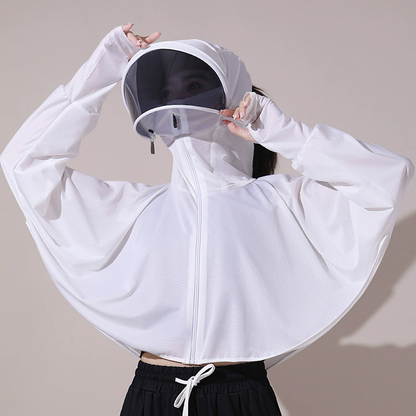 Breathable Ice Silk Summer Sun-protective Womens Clothing, Thin UV Protection Ladies Cloak & Cape Smock for Women