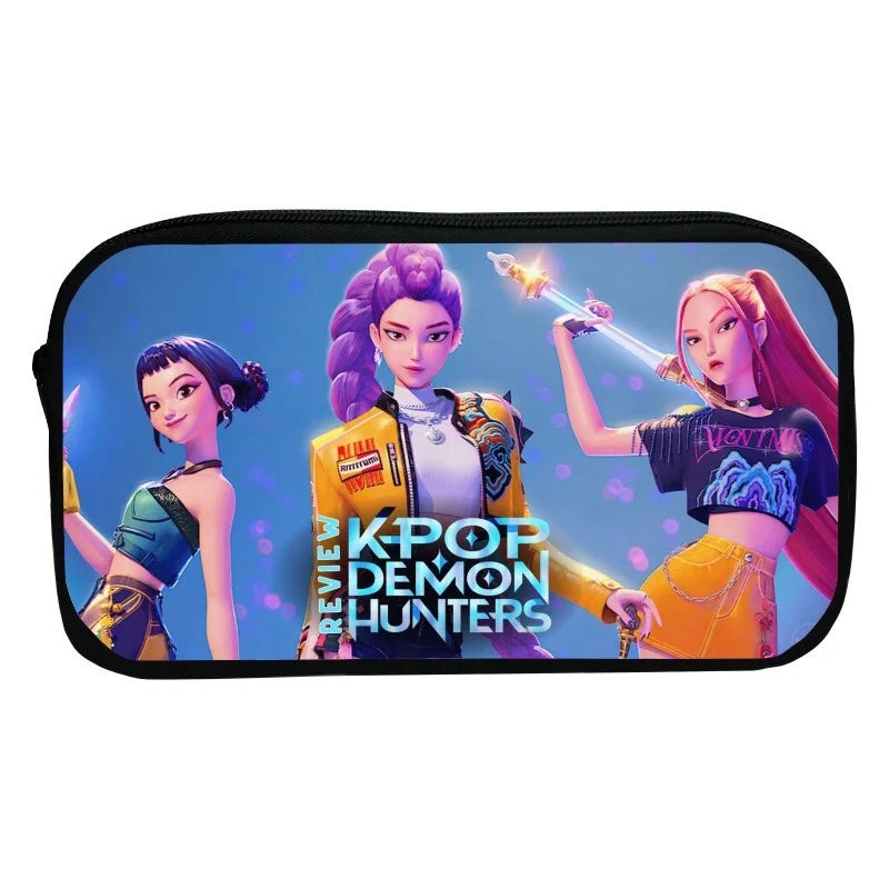 Demon Hunters KPop School Pencil Case Large Retro Zipper Pouch For Boys  Girls To Organize Pens Mar 1