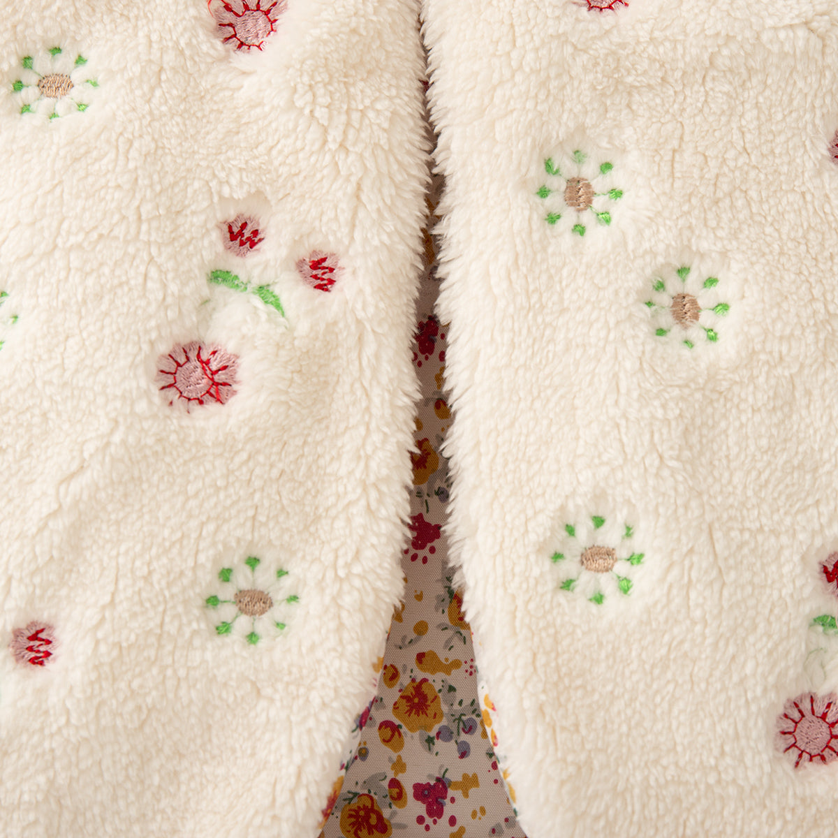 Infant Winter Baby Sleeveless Vest, Warm Flower Embroidery Jacket, Toddler Girls Thick Vest Kids Clothes