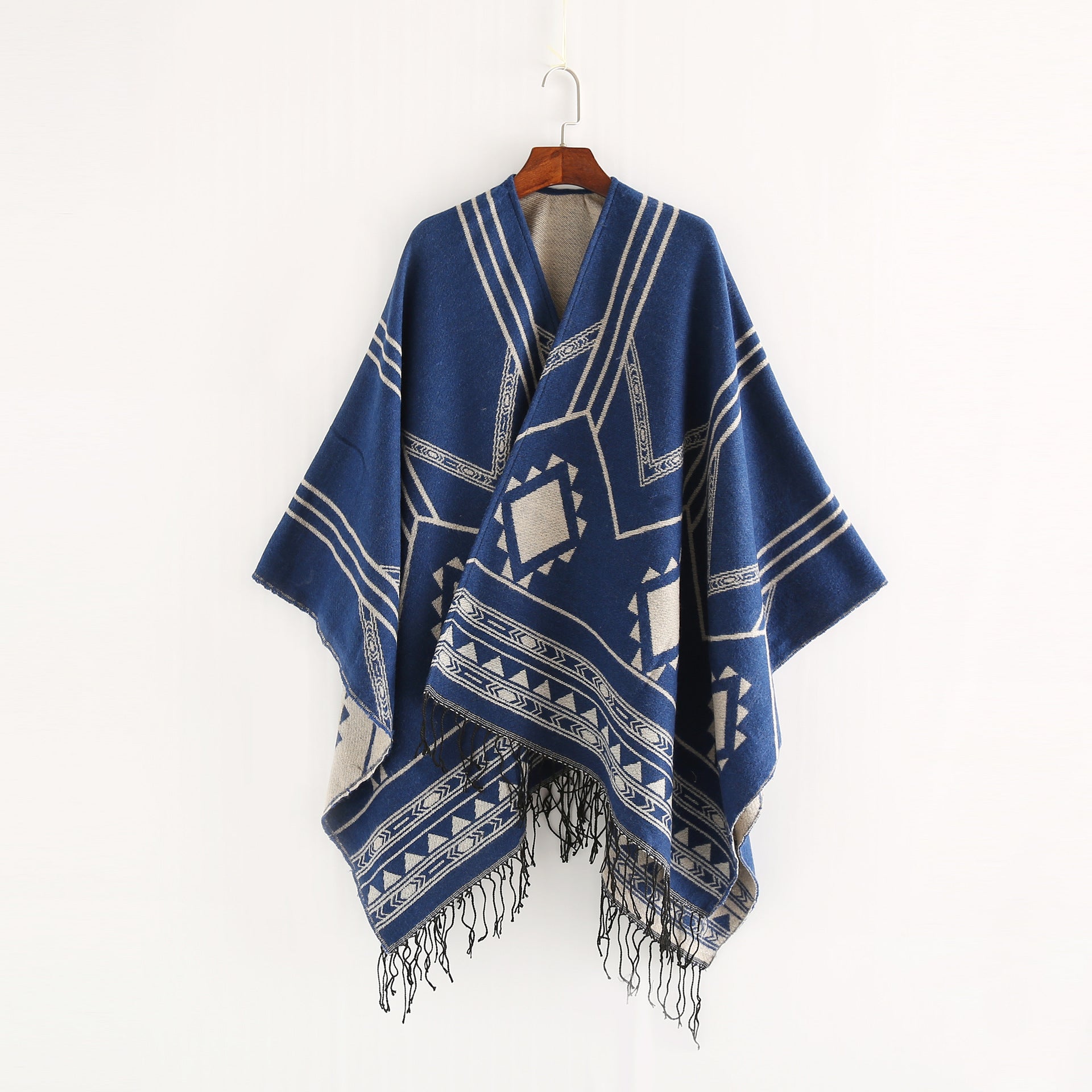 Elegant Indian Nepalese Style Geometric Tassel Split Women Shawl Warm Air Conditioning Room Lady Cl 3