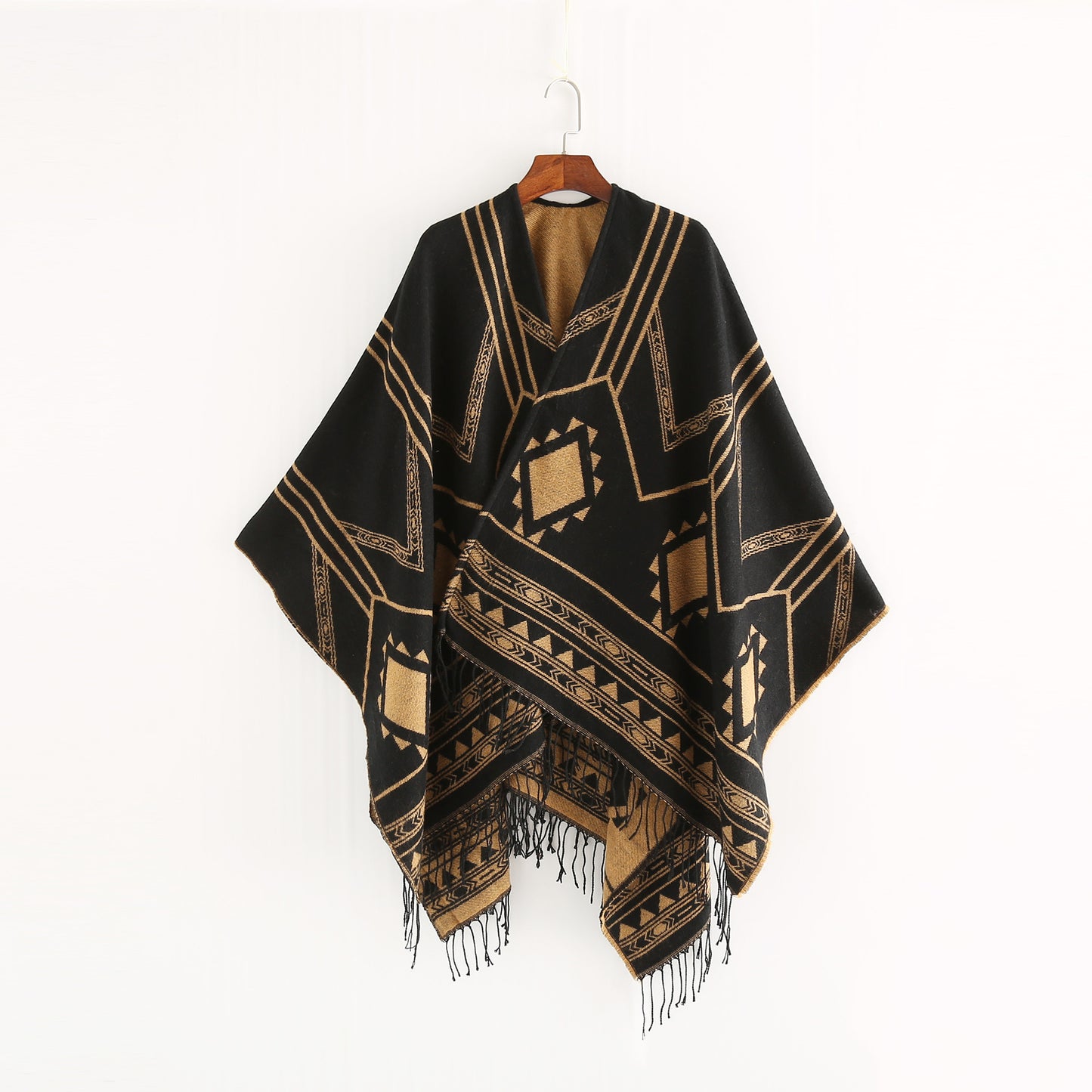 Elegant Indian Nepalese Style Geometric Tassel Split Women Shawl Warm Air Conditioning Room Lady Cl 4