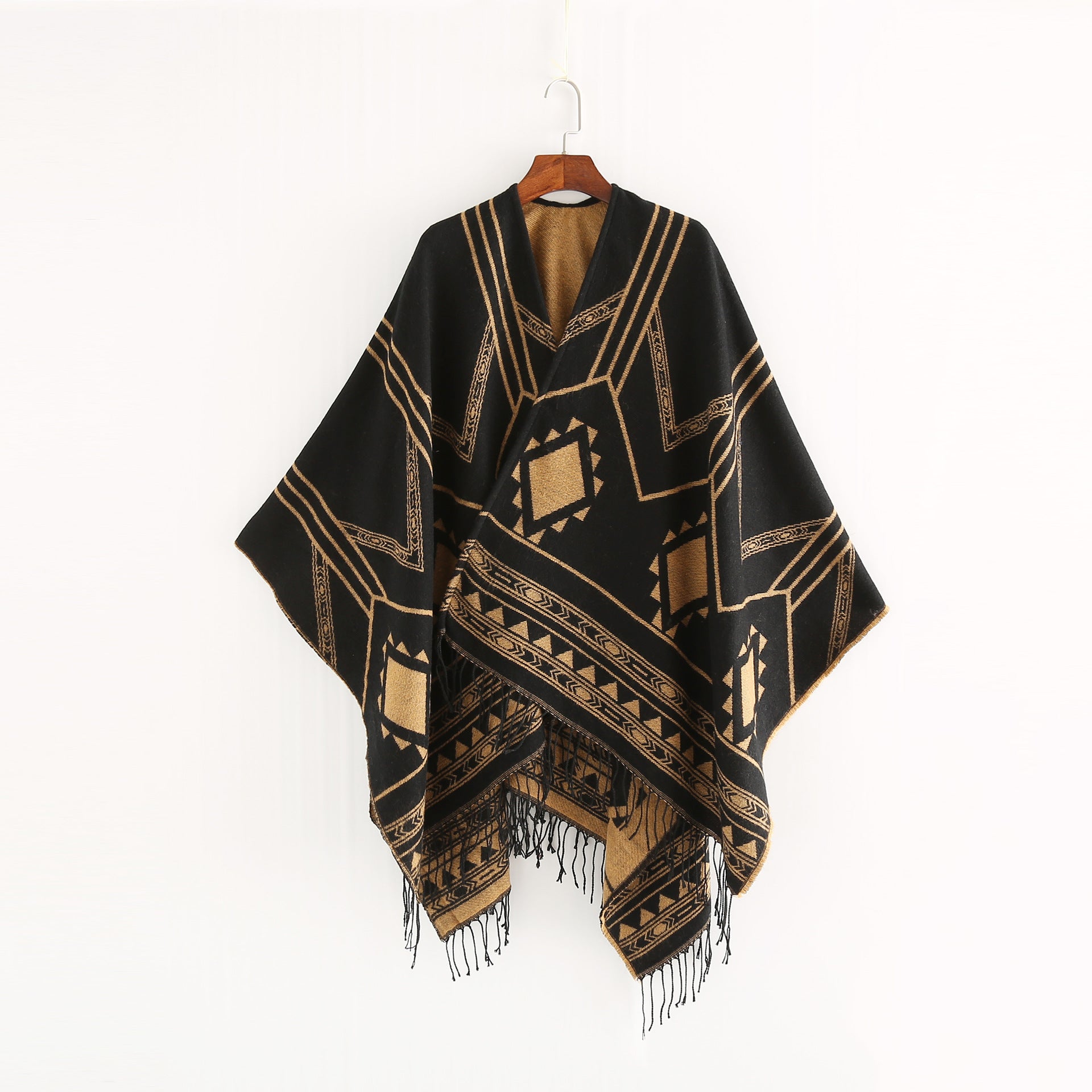 Elegant Indian Nepalese Style Geometric Tassel Split Women Shawl Warm Air Conditioning Room Lady Cl 4