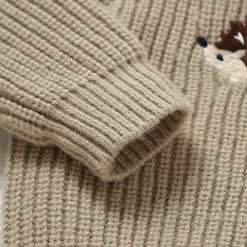 Cute Cartoon Hedgehog Knitted Baby Sweater Pullover Long Sleeve Autumn Infant Children Clothing For 4