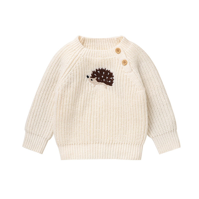 Cute Cartoon Hedgehog Knitted Baby Sweater Pullover Long Sleeve Autumn Infant Children Clothing For 7