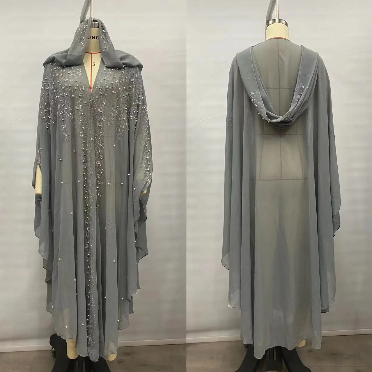Vintage Thin Hooded Cloak Women Clothing Cape Dress Fashion Ponchos Coats  Jackets With Bling Diamo 12
