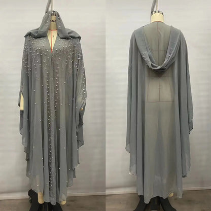 Vintage Thin Hooded Cloak Women Clothing Cape Dress Fashion Ponchos Coats  Jackets With Bling Diamo 12
