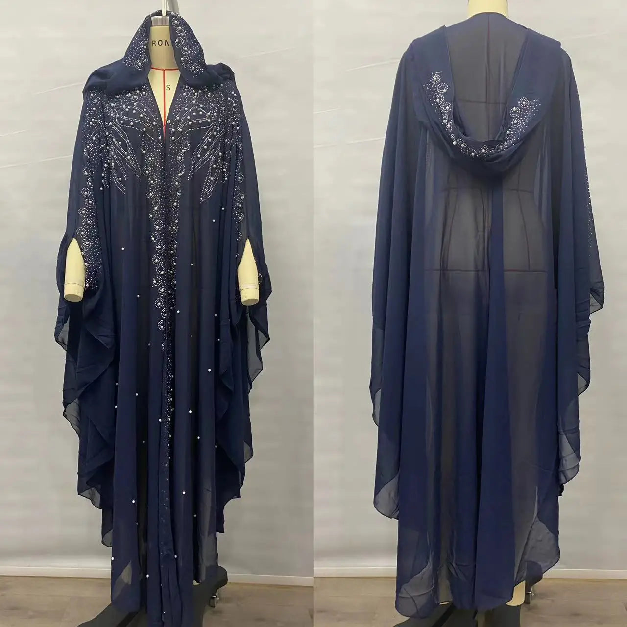 Vintage Thin Hooded Cloak Women Clothing Cape Dress Fashion Ponchos Coats  Jackets With Bling Diamo 17