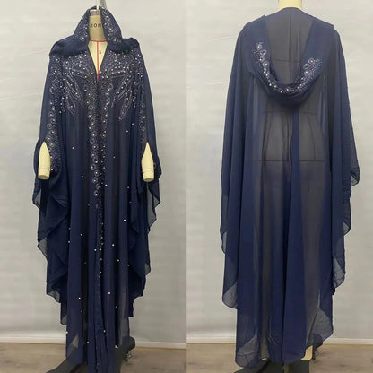Vintage Thin Hooded Cloak Women Clothing Cape Dress Fashion Ponchos Coats  Jackets With Bling Diamo 17