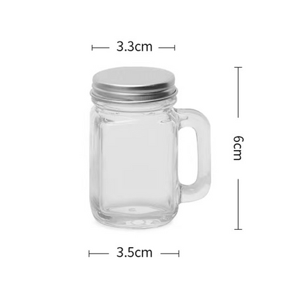 Portable Mini Mason Jar With Lid For Jam Honey Coffee Milk Juice, Leakproof Shot Glass For Home Party Bar Vodka Spirits