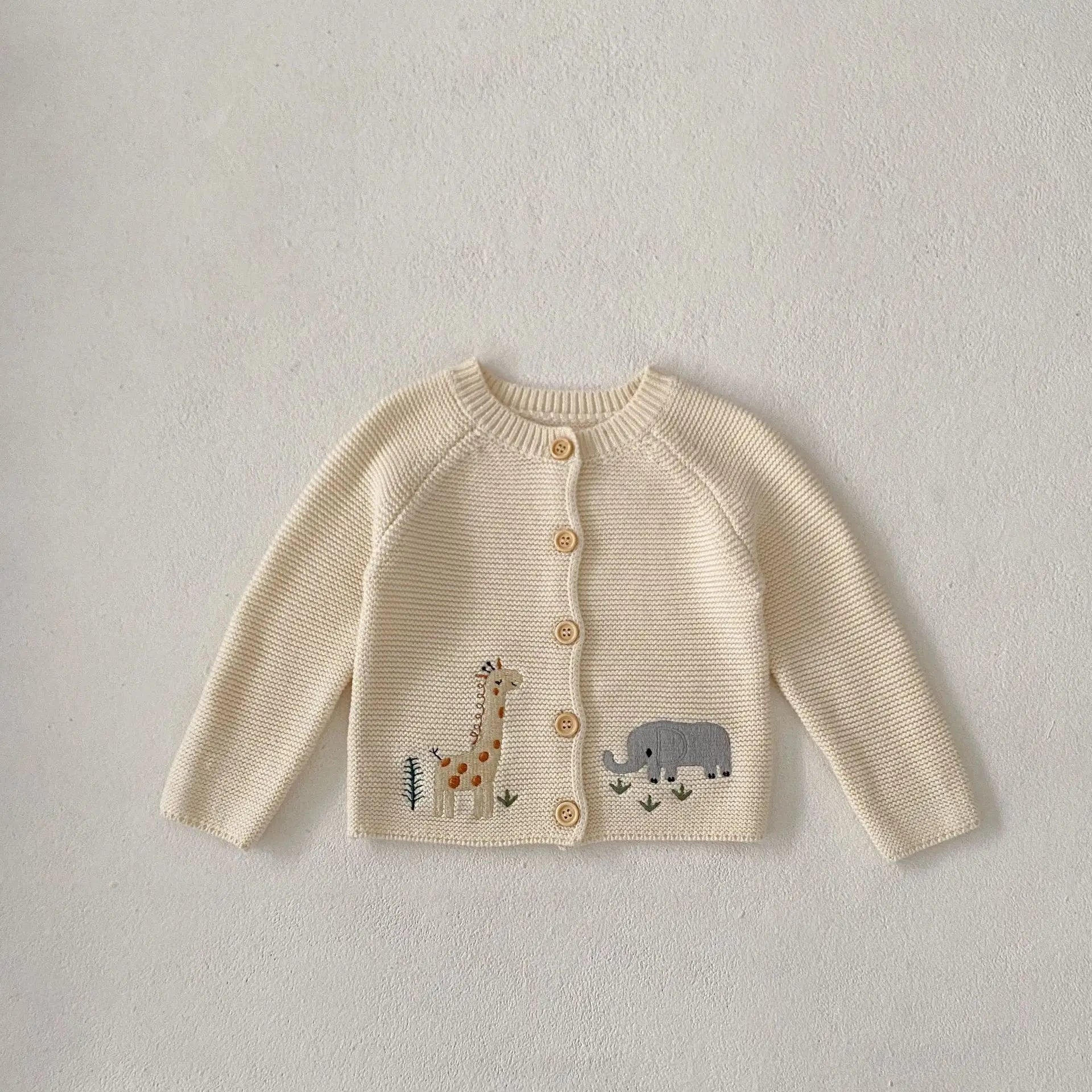 Newborn Kid Autumn Winter Knitwear Outfit Coat Cardigan Sweater Animal Print Baby Boy Girl Clothes  5