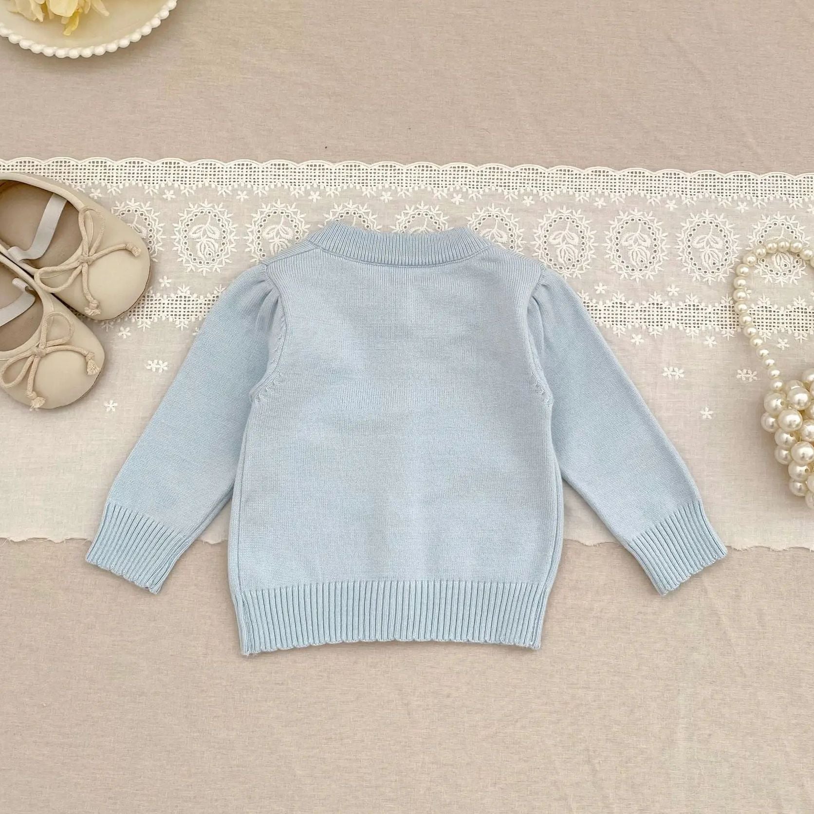 Soft Cotton Infant Jacket 0-2Y Autumn Winter Baby Knit Cardigan, Korean Style Cute Rabbit Toddler Sweater, Kids Fashion