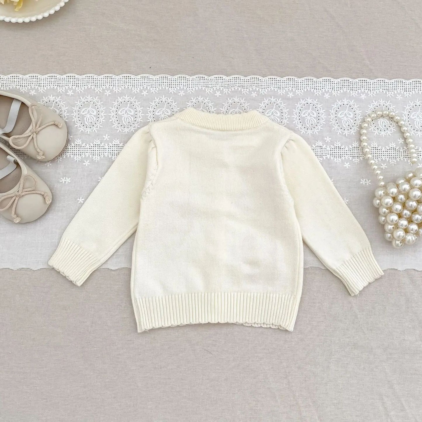 Soft Cotton Infant Jacket 0-2Y Autumn Winter Baby Knit Cardigan, Korean Style Cute Rabbit Toddler Sweater, Kids Fashion