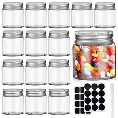 Mini Mason Jars with Lids, Wide Mouth Clear Glass Jars for Canning, Food Storage, Spice, Jam, Honey, Jelly Jars